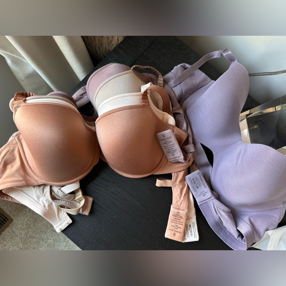 Thirdlove 24/7 Classic T-Shirt Bra x 4 & Cotton T-Shirt Bra x 1 | 40B | Used